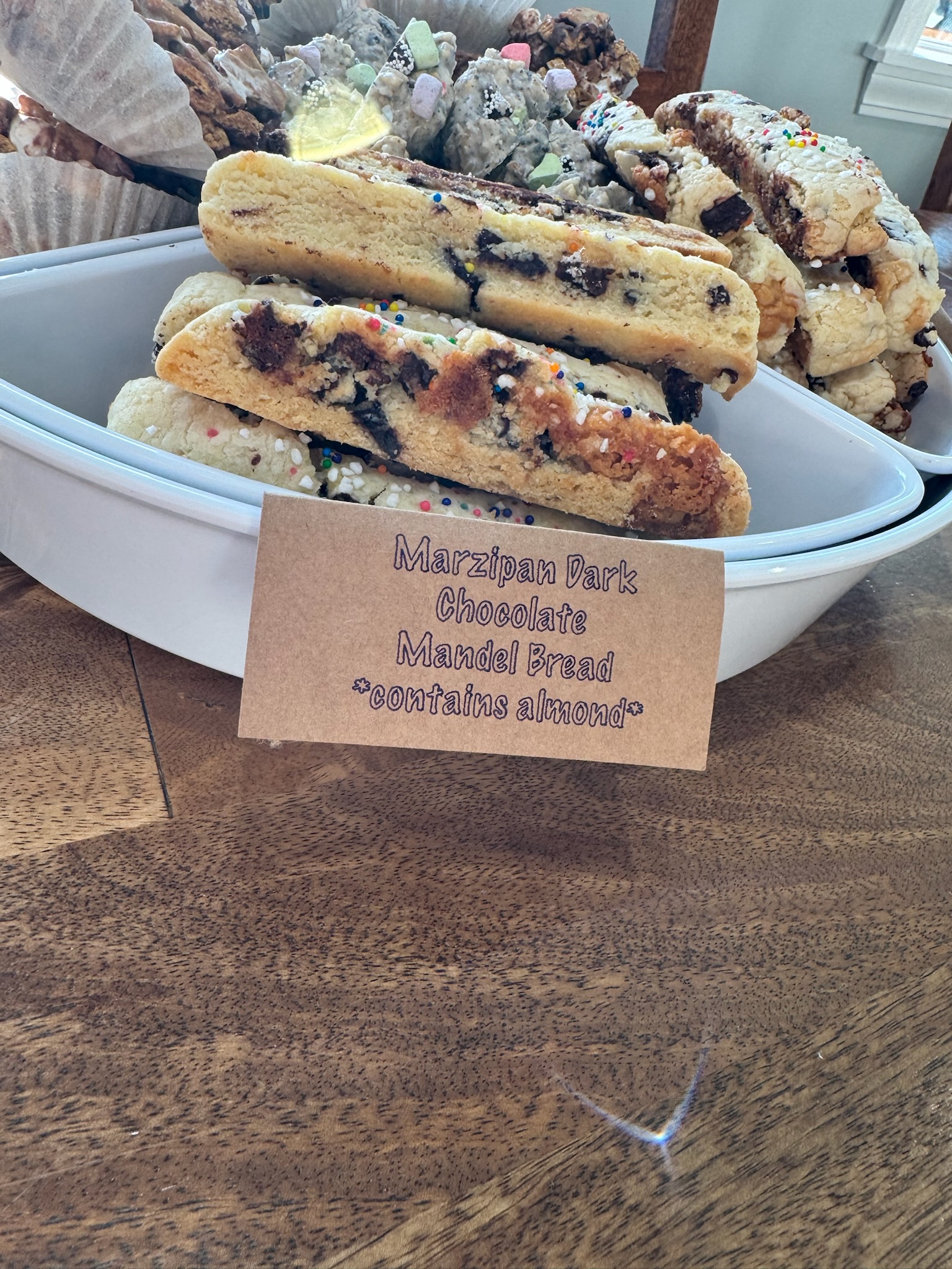 Marzipan Dark Chocolate Mandel Bread